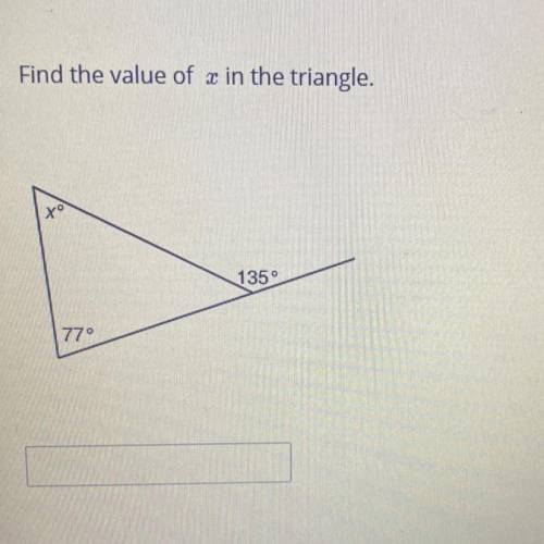 Find the value of w in the triangle.
x
1359
770