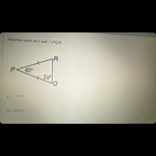 In figure find the value of x triangle PQR