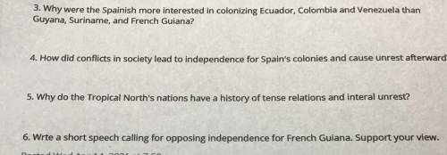 Can anyone help me out of this social studies tropical north assignment?