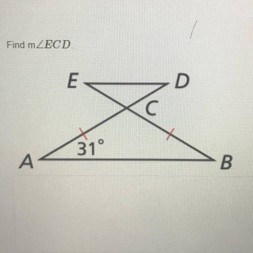 Find ECD
E
-D
C
31°
A
B