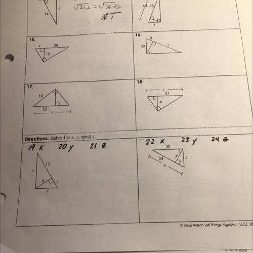 Unit 8 homework 3 similar right triangles and geometric mean solve for x