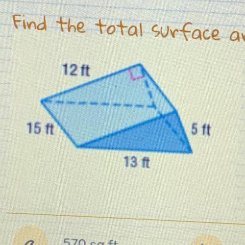 Find the total surface area of the shape