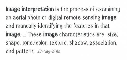 Interpreting an image means:
