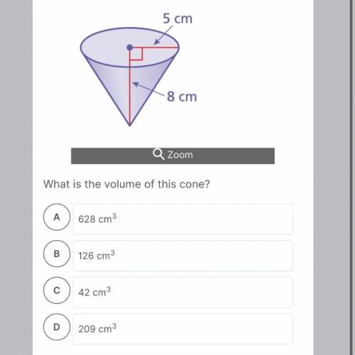 ￼What is the volume of this cone?