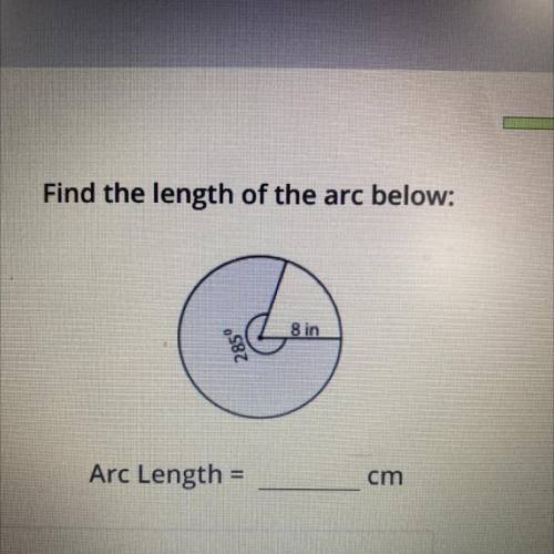 Find the length of the arc below:
