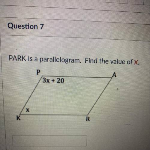 Value of x in parallelogram