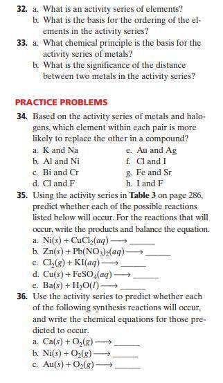 Please help, chemistry work