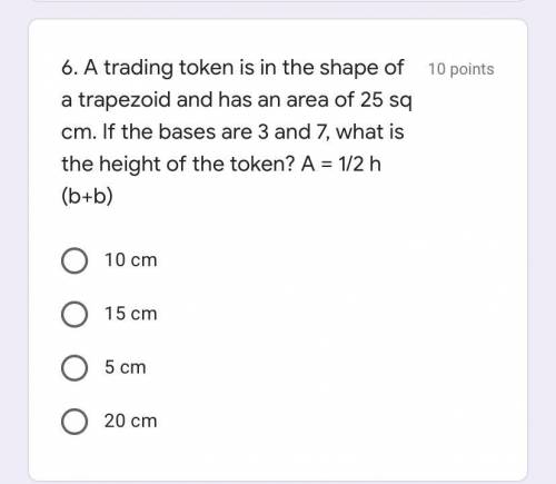What is the height of the token?
A.
B.
C.
D.