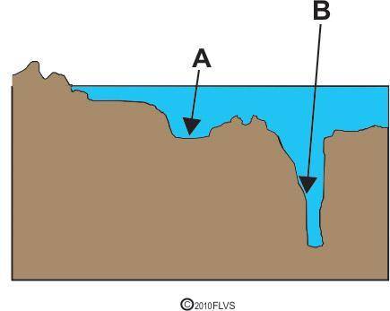 The diagram below shows some ocean floor features.

Which of these statements best compares Featur