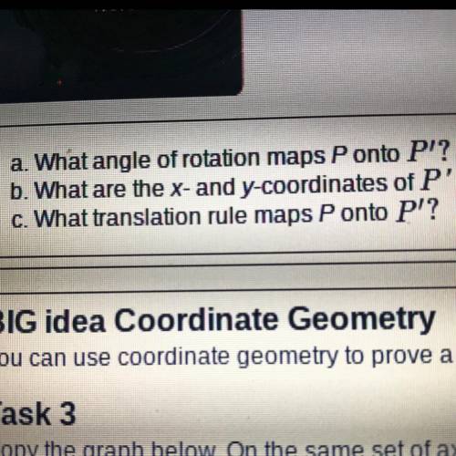 What angle of rotation maps p onto P'?