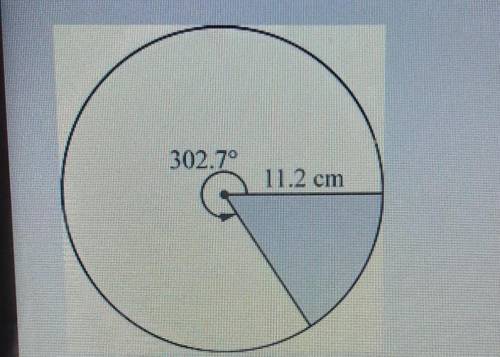 A circle with radius of 112 centimeters is shown below.

What is the area of the shaded sector of