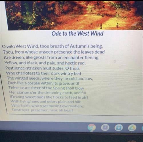 Identify two metaphors in “Ode to the West Wind” and explain them.
