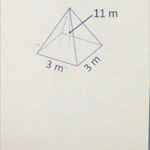Please HELPPP

Ashly makes a model of a square pyramid. A diagram
of the model is shown. What