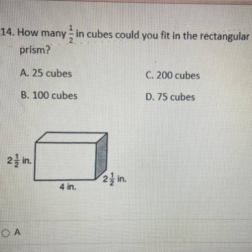How many 1/2 cubes could you fit into a 25in rectangular prism? 
(Picture included)