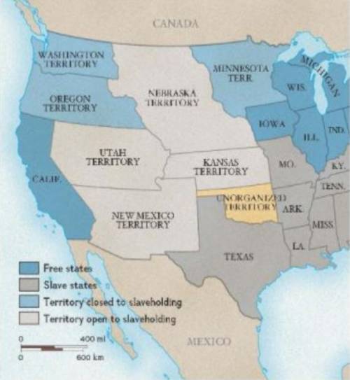 How did the acquisition (gain) of new territories into the U.S. help lead to the Civil War?

A. 
T