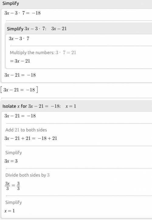 Solving systems of equations using substitution y=7 3x-3y=-18
