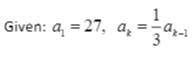 What are the first three terms of the sequence? (quick calculus problem)

I greatly appreciate it!