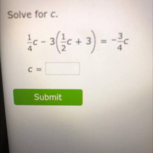Solve for c........: