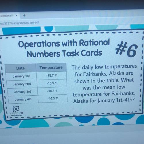 PLSZSZ HELPPPP

The daily low temperatures
for Fairbanks, Alaska are
shown in the table. What
was
