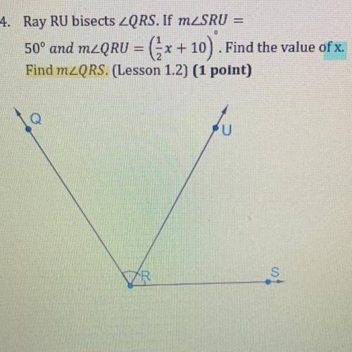 Find the value of x. Find m
