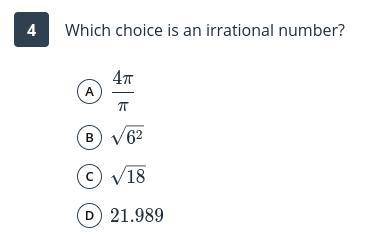 Which choice is irrational?