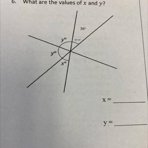 PLEASE HELP ASAP 40 PTS

6.
What are the values of x and y?