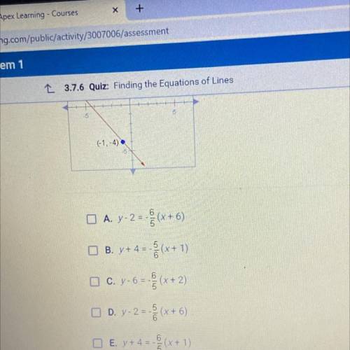 13.7.6 Quiz: Finding the Equations of Lines

Which of the following equations describes the line s