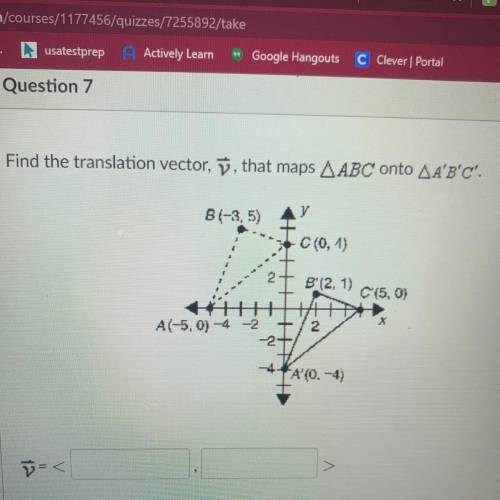 Find the translation vector, 7, that maps ABC onto A'B'C'.