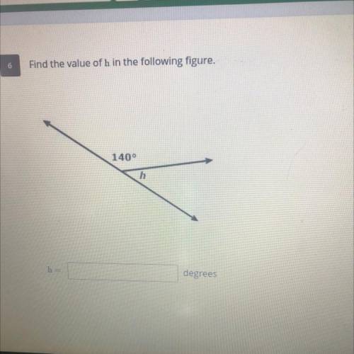 Find the value of h in the following figure.