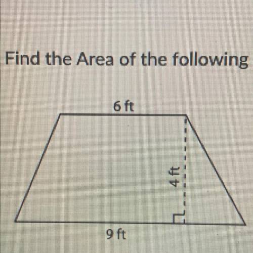 Find the area of the following figure below