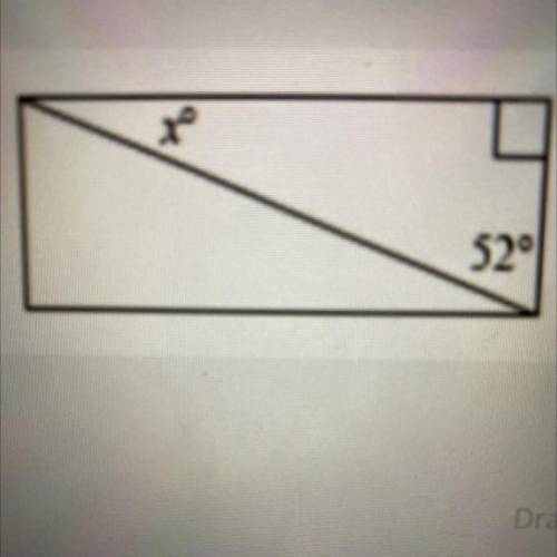 Find the value of x in the triangle.

Choices: 
A: 48°
B: 58°
C: 42°
D: 38°
Please help!!!