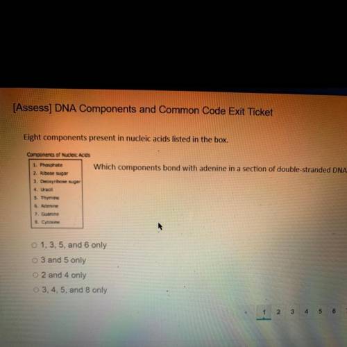 Which components bond with andenine in a section if double stranded DNA