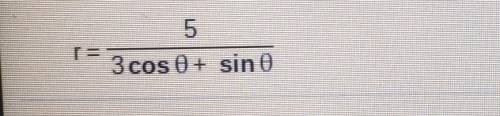 Please help !!

sketch the graph of the equation by transforming it to rectangular coordinates.the