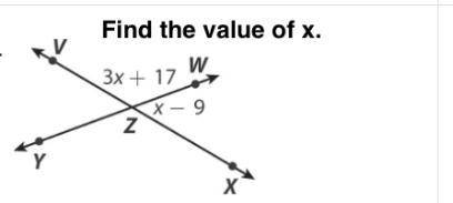 Find the value of x on this angle what would be angle of x