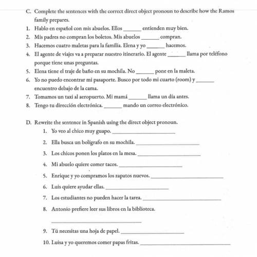 Help me solve these spanish questions.