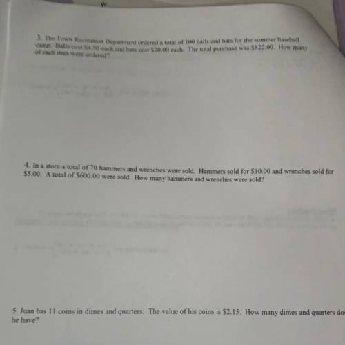 CAN SOMEONE PLS HELP WITH THESE WORD PROBLEMS PLSSS IVE BEEN STUCK HELP HELP HELP