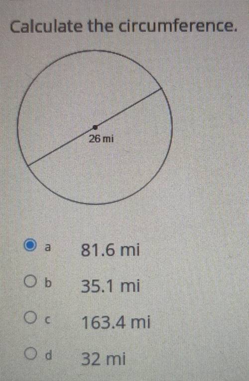 Calculate the circumference.

Please write down how it was calculated!!!IF THIS IS RIGHT I WILL GI