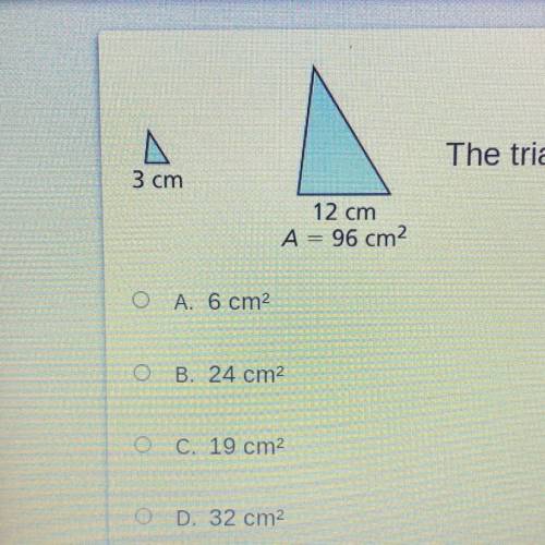 The triangles are similar. Find the area of the smaller one.
