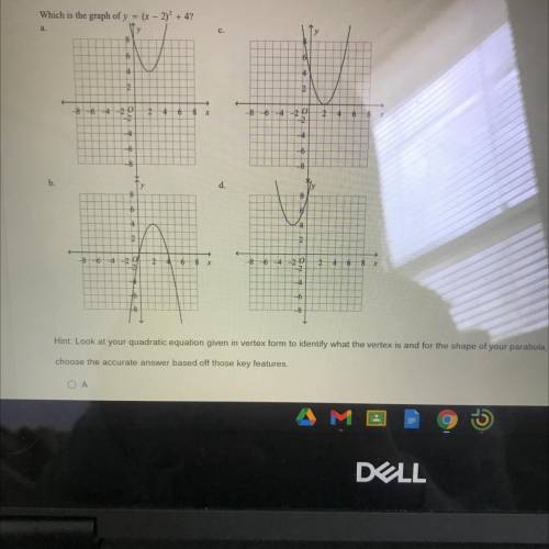 Which is the graph of y=(x-2)^2+4?