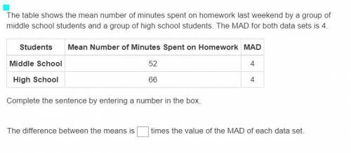 The difference between the means is --- times the value of the MAD of each data set.
