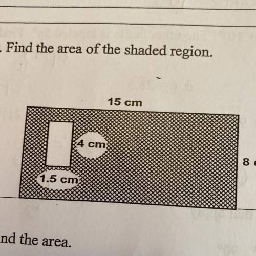 10. Find the area of the shaded region.