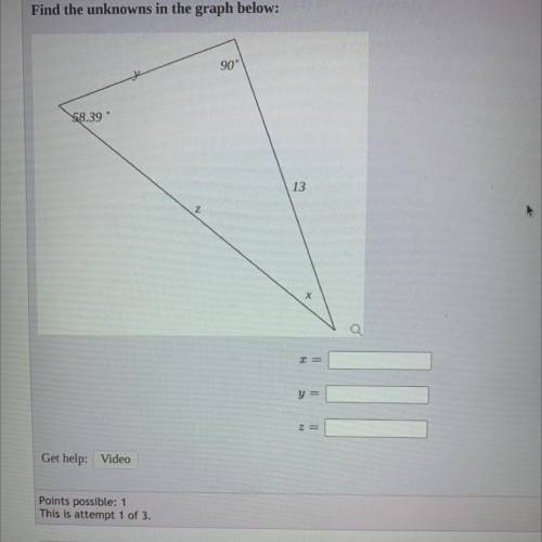 Help solve x,y,z for my math assignment