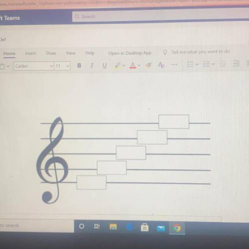 Identify the pitches for the lines and spaces of the treble clef