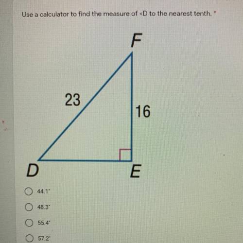 PLSSS HELP 
Use a calculator to find the measure of
