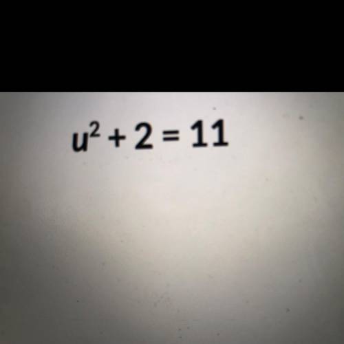 Solve for the variable 
u^2 + 2 = 11