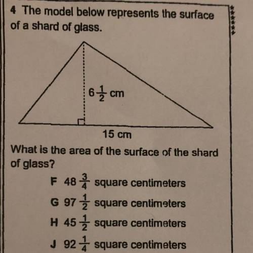 the model below represents the surface of a shard of glass. what is the area of the surface of the