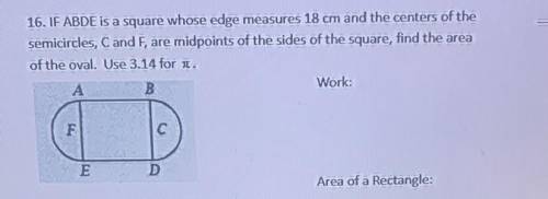 Please help with the area of this oval