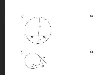 Solve for x assume that lines which appear tangent are tangent,(2 questions) PLS help and don't jus