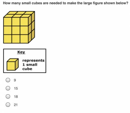 How many small cubes are needed to make the large figure shown below