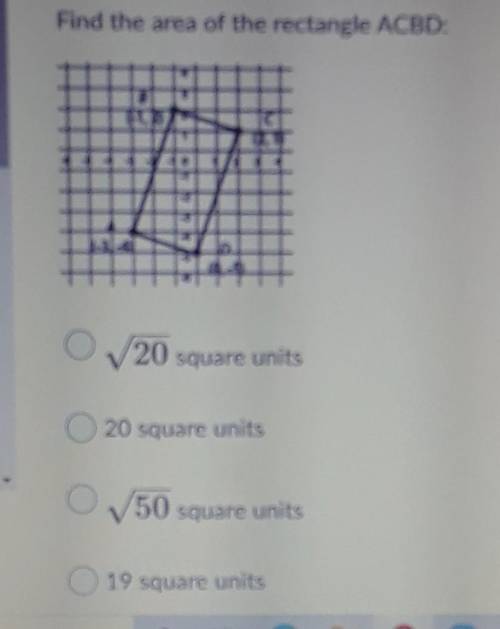 Find the area of the rectangle ACBD​